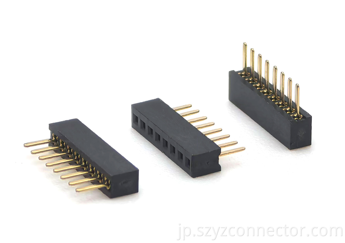 1.27mmピッチメスヘッダコネクタ単列ストレートH2.0mm 8P 1.27mm Pitch Female Header Connector Single Row Staight H2.0mm 8P